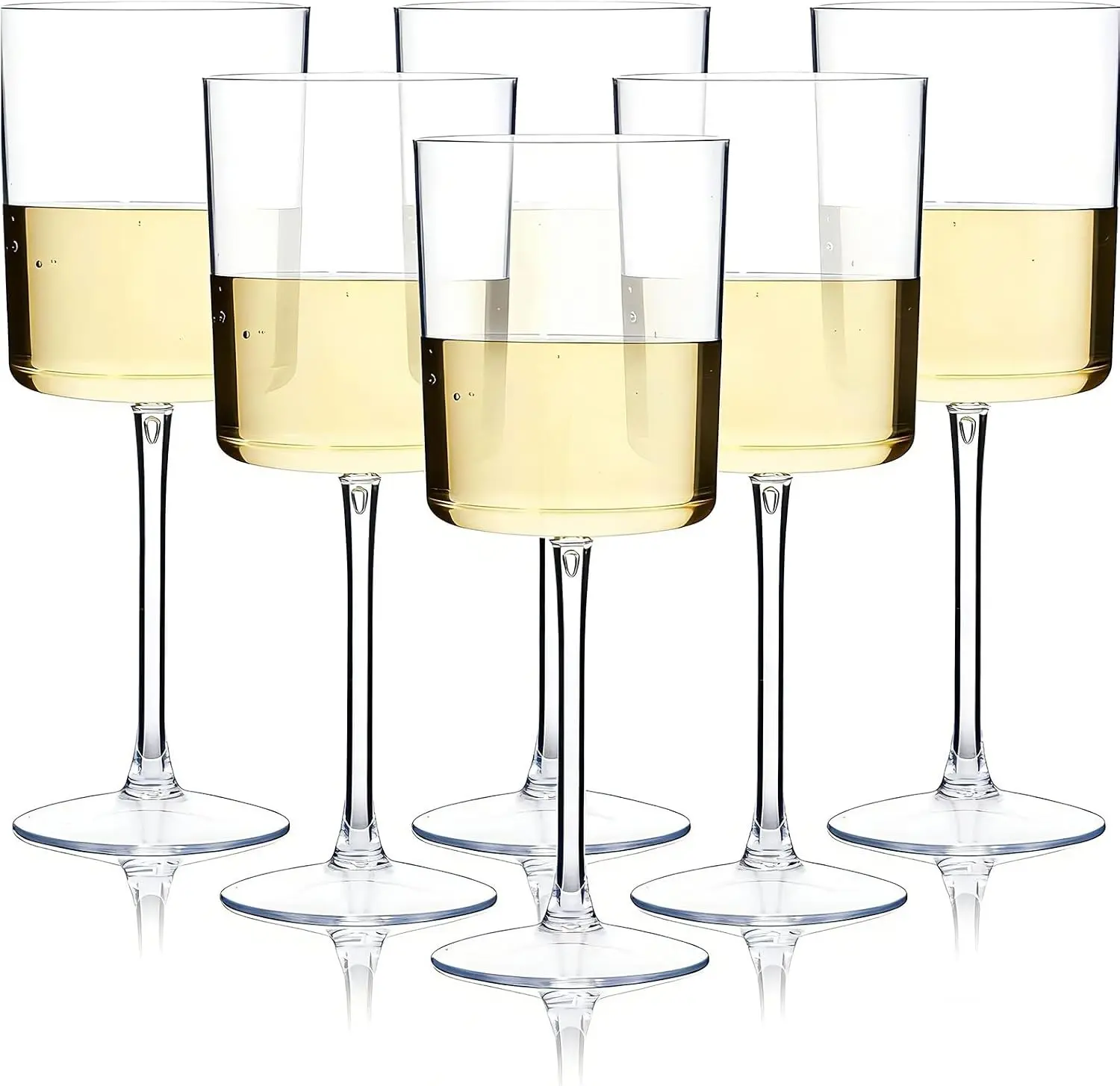Ciaell 12 Pack Clear Plastic Wine Glasses - 10 Oz Disposable Wine Glasses with Stem for Parties & Weddings & Poolside & Outdoors & Camping Gift