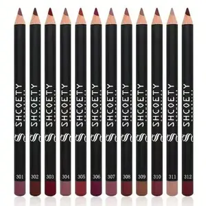 Shcoety 12 Color Matte Lipstick and Liner Set, Nude Long-Lasting Non-Fading Makeup, Perfect for Daily Use and Special Occasions
