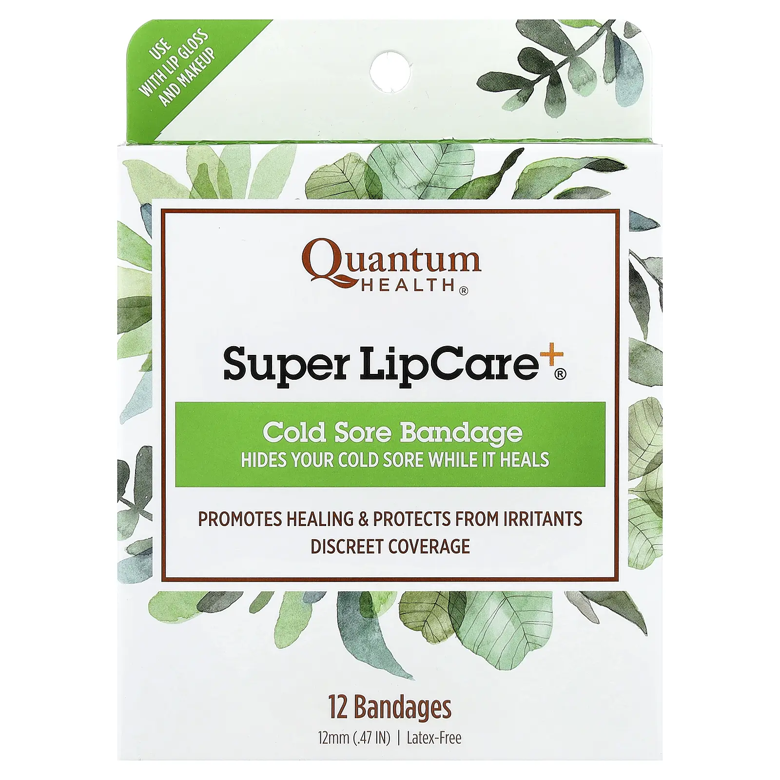 Quantum Health Super LipCare+, Invisible Cold Sore Badges, 12 Bandages | HSA/FSA Eligible