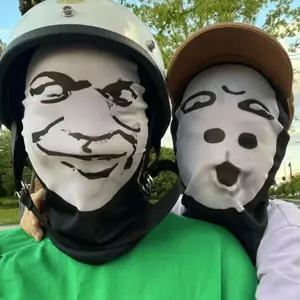 Popular funny hood mask tricky funny face big head dragon picture expression bag hood cycling mask breathable