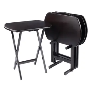 212 MAIN Corbett 5-Pc Oversized Snack Nesting Table Set, Coffee Finish, Modern Indoor Furniture Coffee Table, Modern Furniture