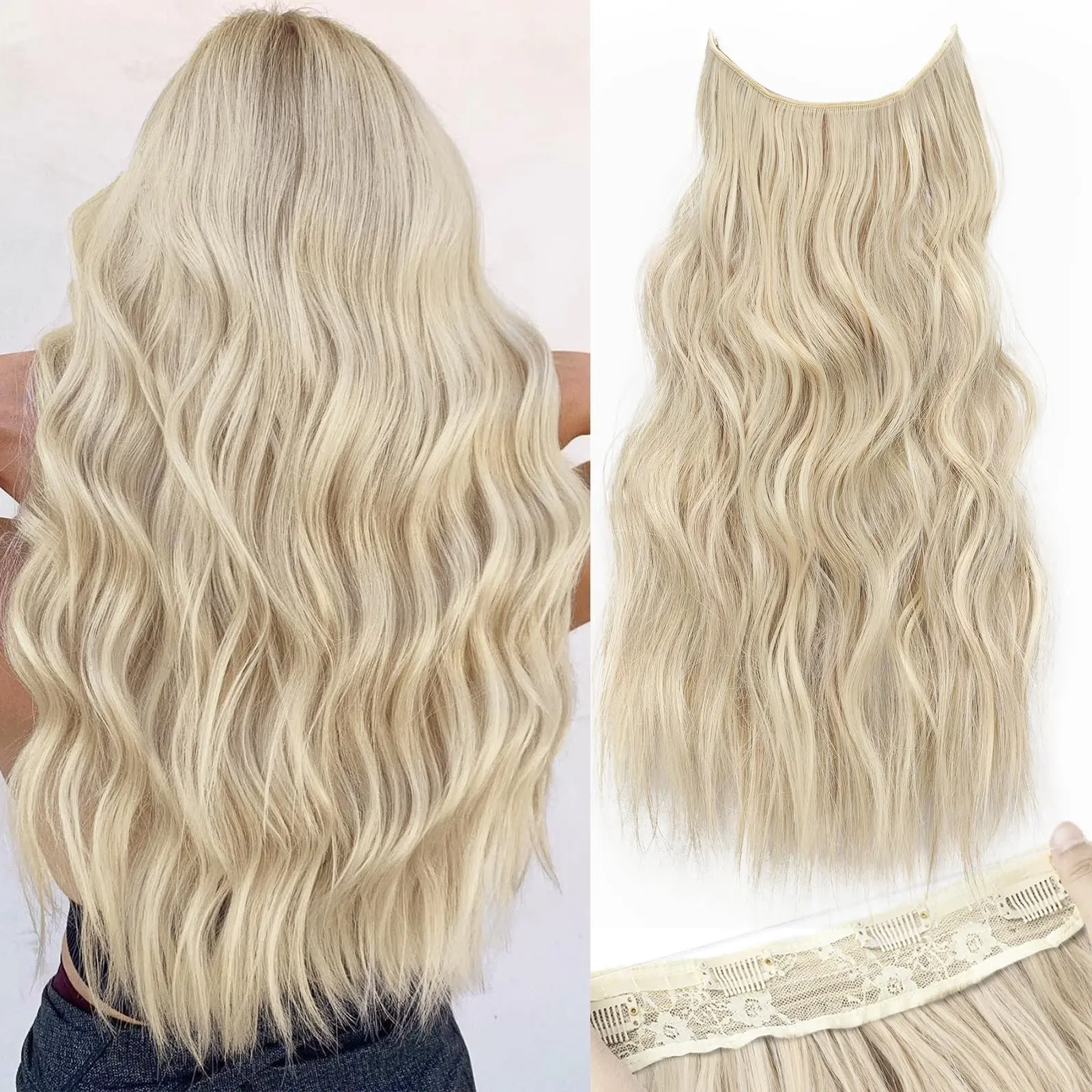 24inch Light Brown mix Platinum Blonde