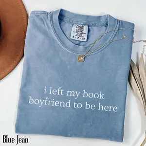 Book Boyfriend Comfort Colors  T-Shirt, Funny Book Lover Tee, Minimalist Reader Gift, Booktok Trend, T-shirt for Romance Book Lover, Book Gift