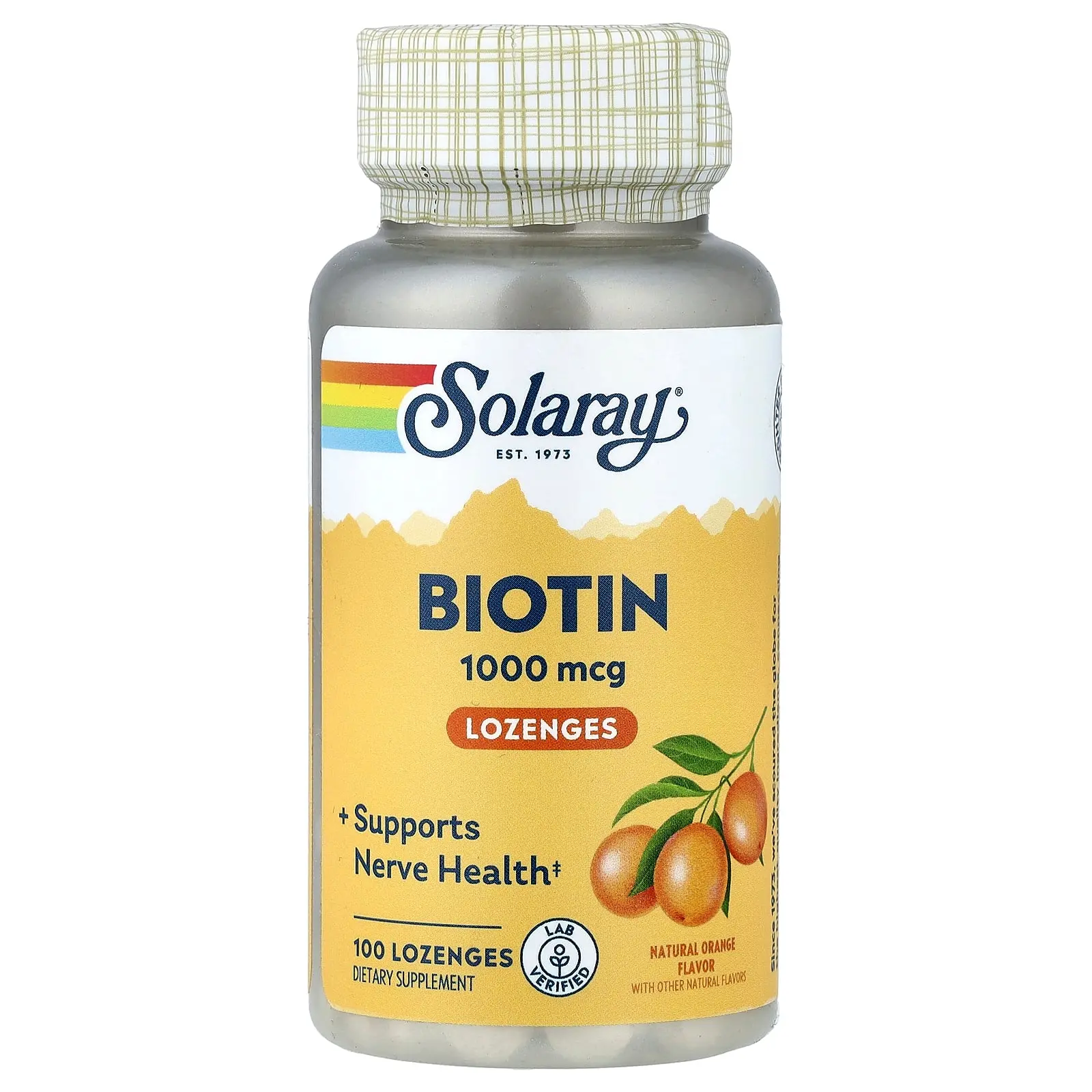 Solaray Biotin Lozenges, Natural Orange, 1,000 mcg, 100 Lozenges