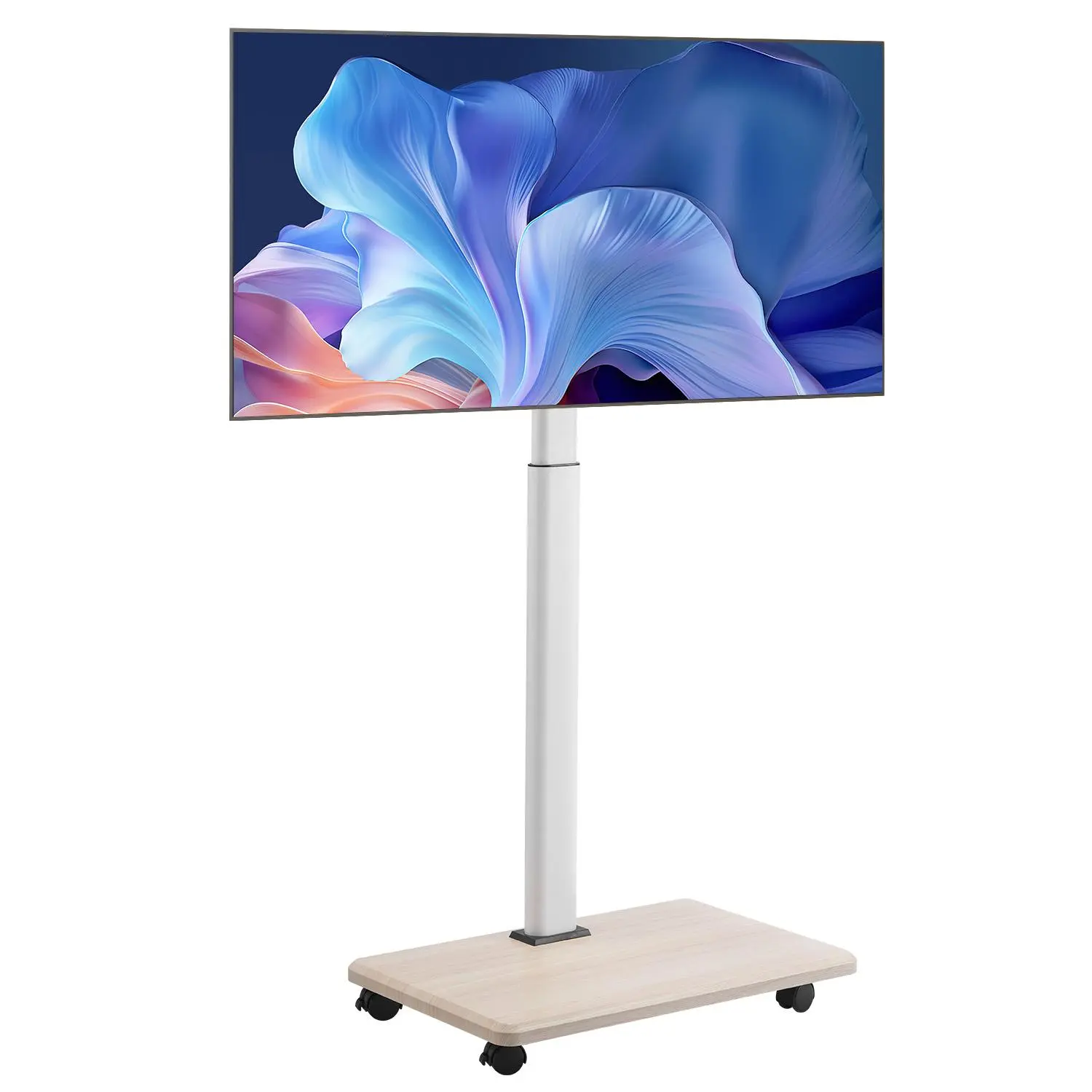 VEVOR Portable TV Stand - Rolling Table TV Mount with Wheels, 25° Left-Right Swivel, Height Adjustable, Space-Saving Mobile Design for 32-70 Inch Screens, 99 lbs Capacity, Max VESA 600x400mm, Easy Install, Bedroom-Compatible Indoor Furniture, Tilt Tv Moun