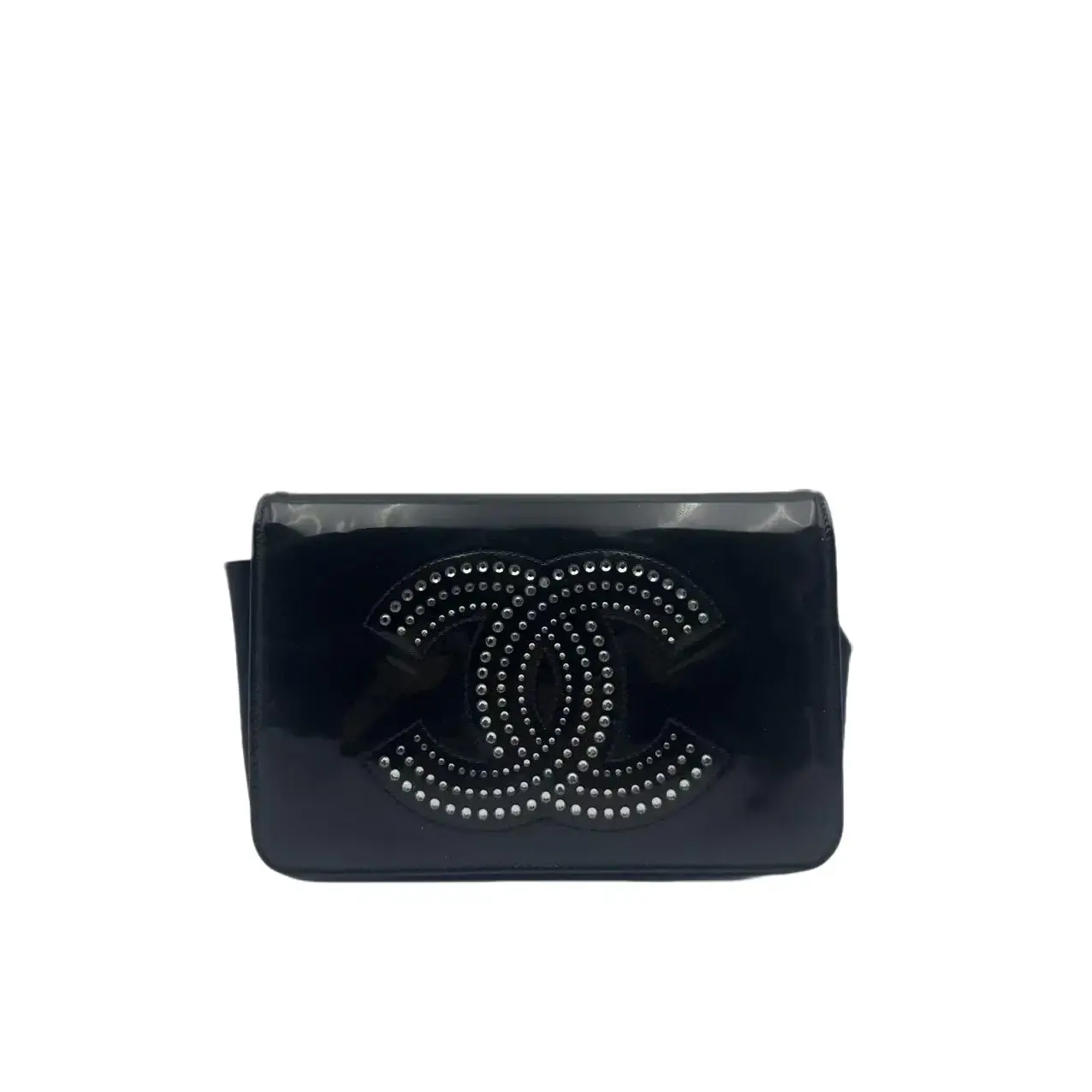 Pre-owned CHANEL france Crossbody Bags Black Patent Strass Crystals WOC 2010 Spring Limited Edition 62490