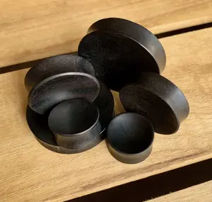 PAIR of Organic Concave Areng Wood Plugs - Gauges 1" (25mm) thru 52mm (a little over 2")