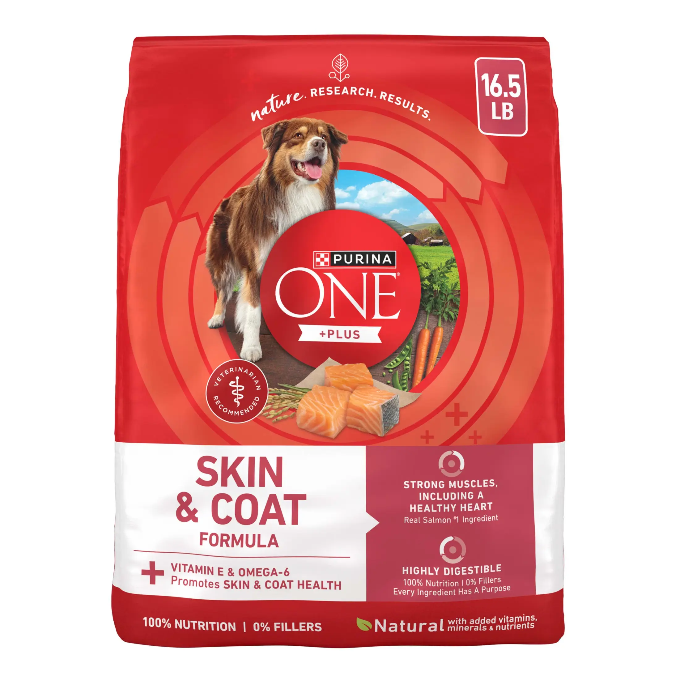 Plus Dry Dog Food Skin & Health Formula, High Protein Rich Natural Salmon, 16.5lb Bag