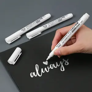 3/6/12pcs White Paint Marking Pen, Acrylic Markers, Drawing Markers, Art Marker Pen, marker pens Suitable For DIY Graffiti, DIY Projects, Wood, Glass, Painting, Faux Leather, And Ledger Marking Pens Birthday, Christmas, New Year's Gifts