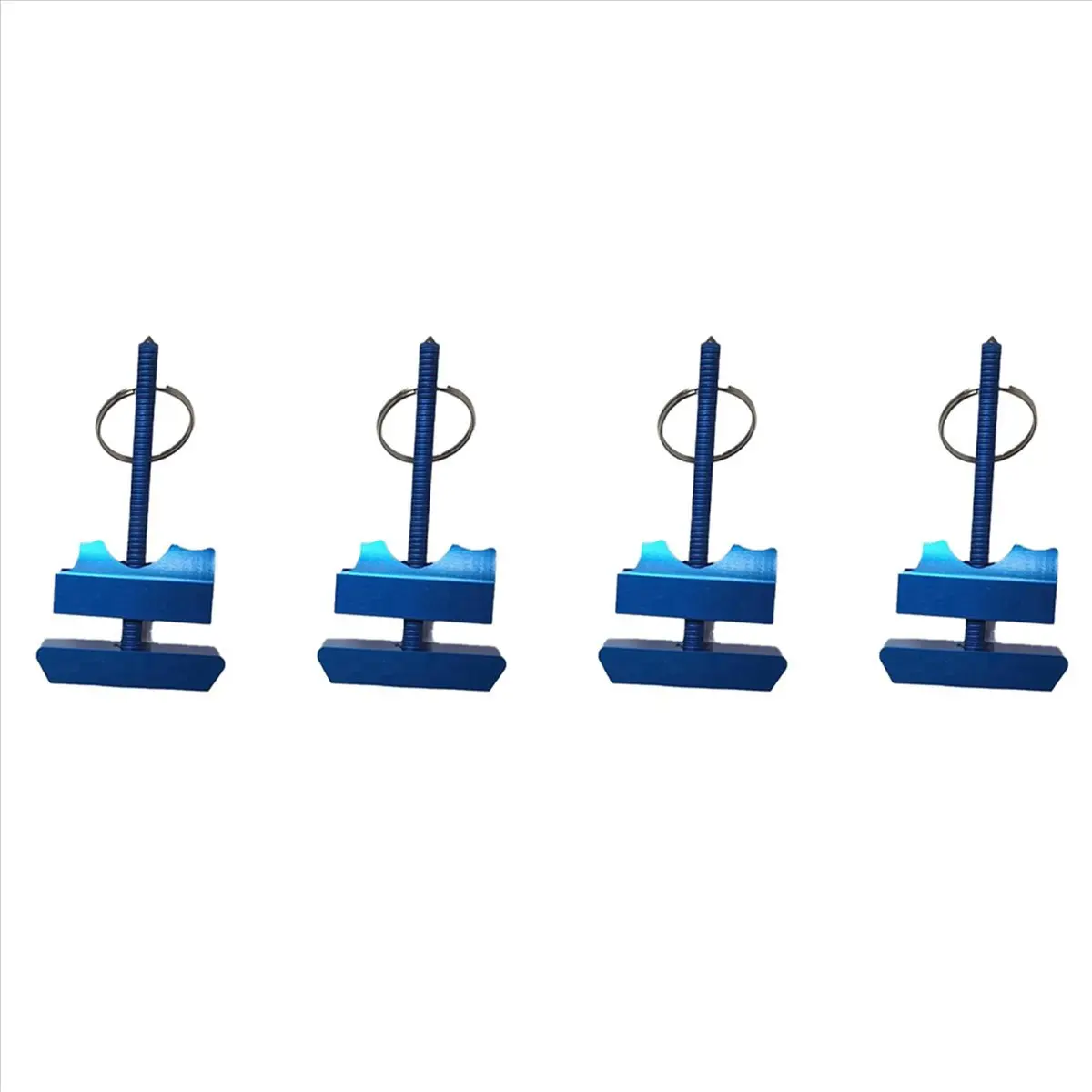 QYKF 4 Pack Portable Hotel Bathroom Stall Safety Lock Tool, Anti-Lock Door Keychain Shaker, Blue