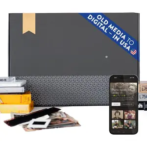 3 Items | Transfer Old Media to Digital | VHS to Digital Converter | Photo Scanner, Slides and Negatives | Camcorder Tapes, Film Reels, Audio Cassettes | Cloud, USB, or DVD