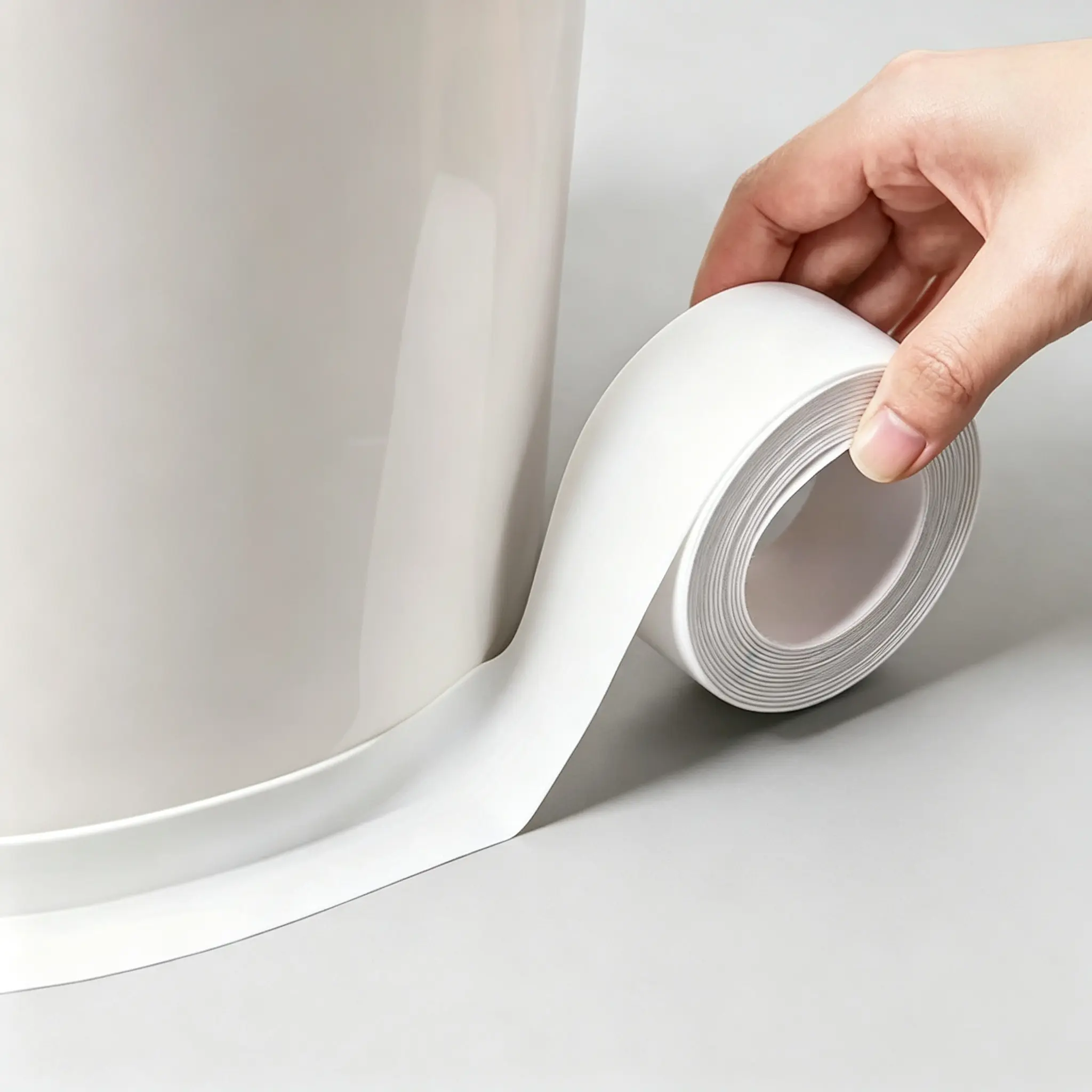Leak Resistant Self-Adhesive Rubber Seal Strips, Waterproof Caulking Tape with Seals Wall Gaps, Bathroom Bathtub & Toilet Bowl Accessory, Kitchen Sink Edge Protector, Corner Protector