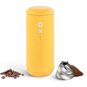 Burr Coffee  - Electric, Portable, Small, Quiet Adjustable Conical Burr Mini Coffee Bean Mill, 20  Settings for Espresso, Pour-Over,  Press Moka for  Use (Sunshine Yellow)