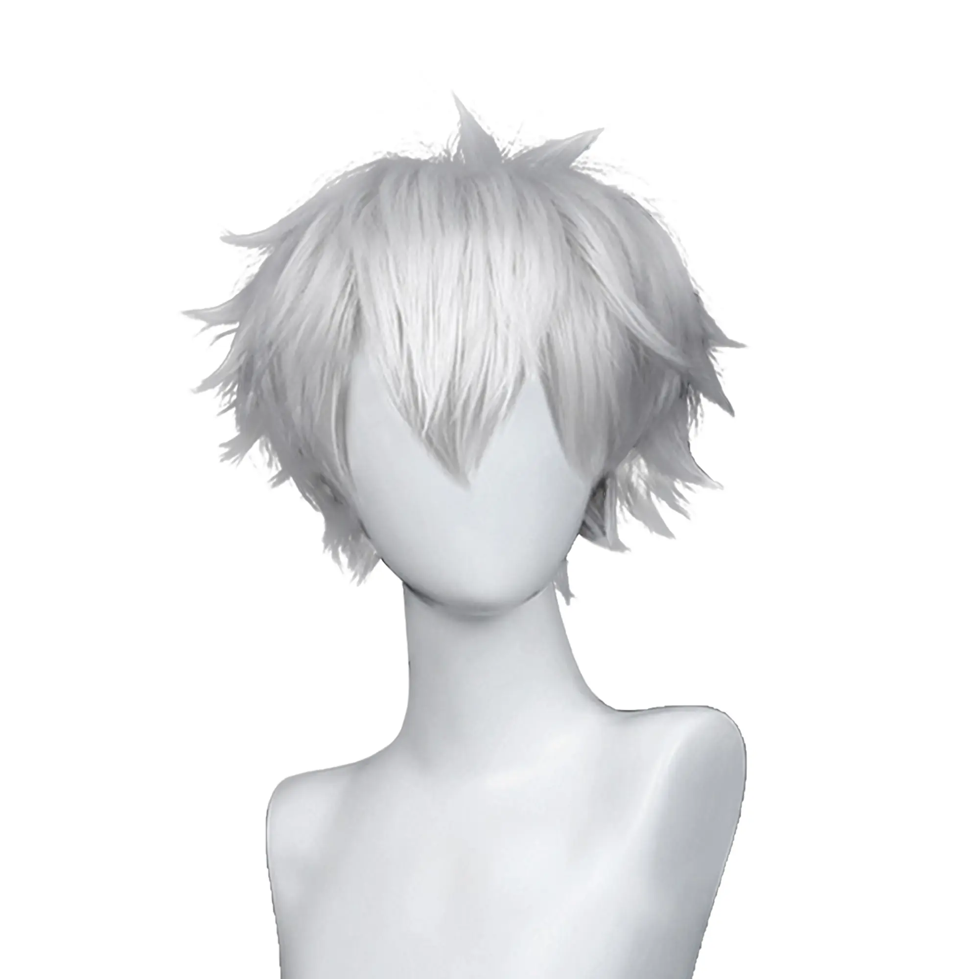 Unique Bargains Wigs for Women, 12" Wigs with Wig Cap Straight Hair White