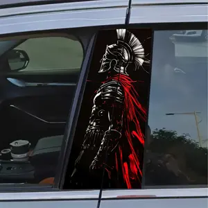 Spartan Warrior Cartoon Car Decal, Windshield Sticker - Waterproof & Scratch-Resistant Vinyl Sticker for Glass, Metal Surfaces - Self-Adhesive, Semi-Matte Finish, Universal Car Sticker, Vehicle Exterior Decoration