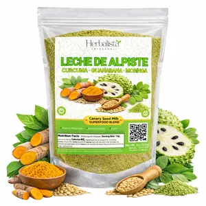 Herbalista Leche de Alpiste Con Curcuma, Guanabana, & Moringa (Canary Seed Milk Powder With Moringa, Turmeric, Graviola Leaf) 8oz (226g) – 100% Natural Plant-Based Superfood – Vegan, Non-GMO – Supports Metabolism & Detox – Smoothie & Drink Mix