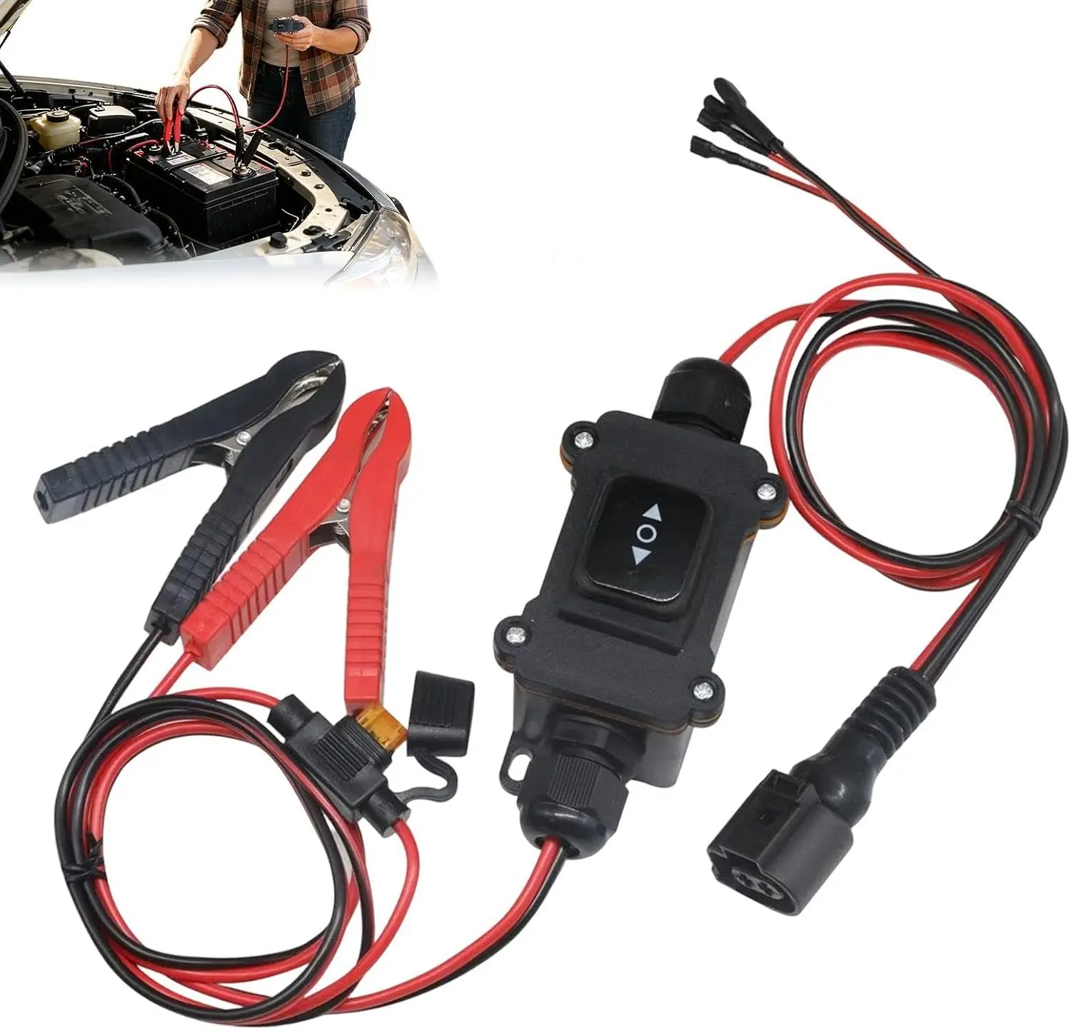 Universal EPB Emergency Release Tool, 12V Automotive Motor Tester with Forward & Reverse Control, Electronic Parking Brake Service Tool for Brake Pad Replacement, Window & Fan Motor Testing, 1 Pack