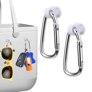 2pcs Key Holder for Beach Bag, Hooks Set Accessories Compatible for Beach Bag,Insert Carabiner Key Chain Holder Charms, Compatible for Small & Large Beach Bags