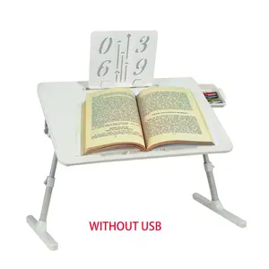 WGCTEK Laptop Stand for Bed, Adjustable Height and Angle, Laptop Desk with Drawer, Bed Desk for Reading and Writing, Laptop Table for Bed, Couch