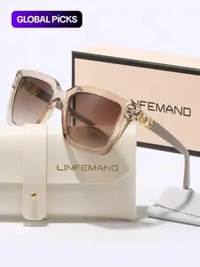 Lifemando Classic Square Frame Tinted Lens Sunglasses, Elegant Trendy Sunglasses for Women, Fashionable Shades for Everyday Use and Outdoor Activities, Summer Sunglasses, Sun Protective Sunglasses
