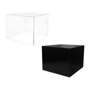 Acrylic Display Riser Box with One Open Side 12" x 12" x 9" No Lid Versatile Glossy Square Lucite Retail Product Platform or Merchandise Storage Bin No Assembly by 321 Plastics