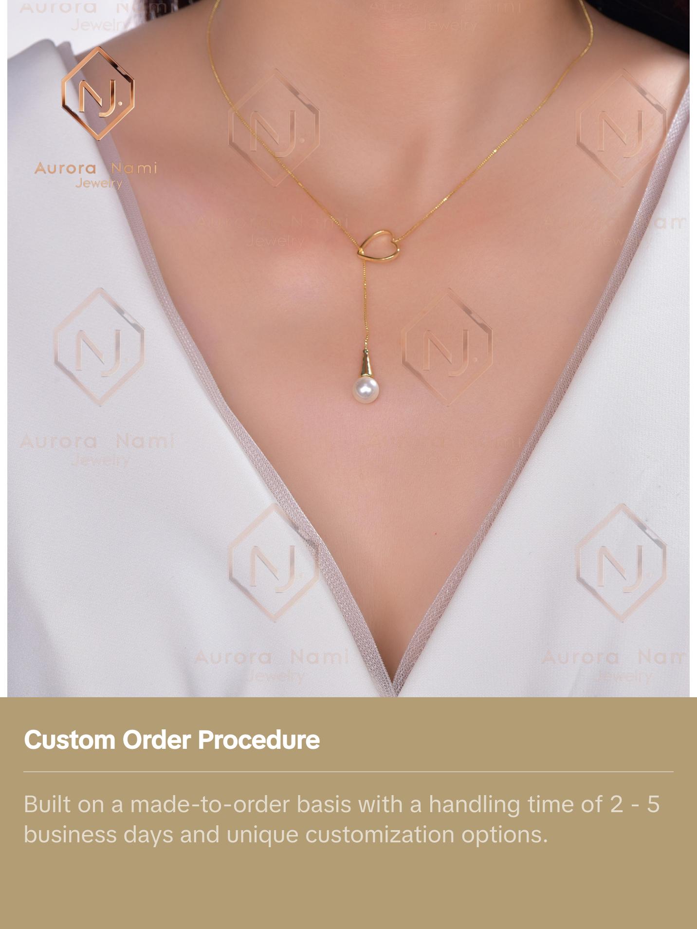 Heart with Mother of Pearl Hoop Drop Necklace