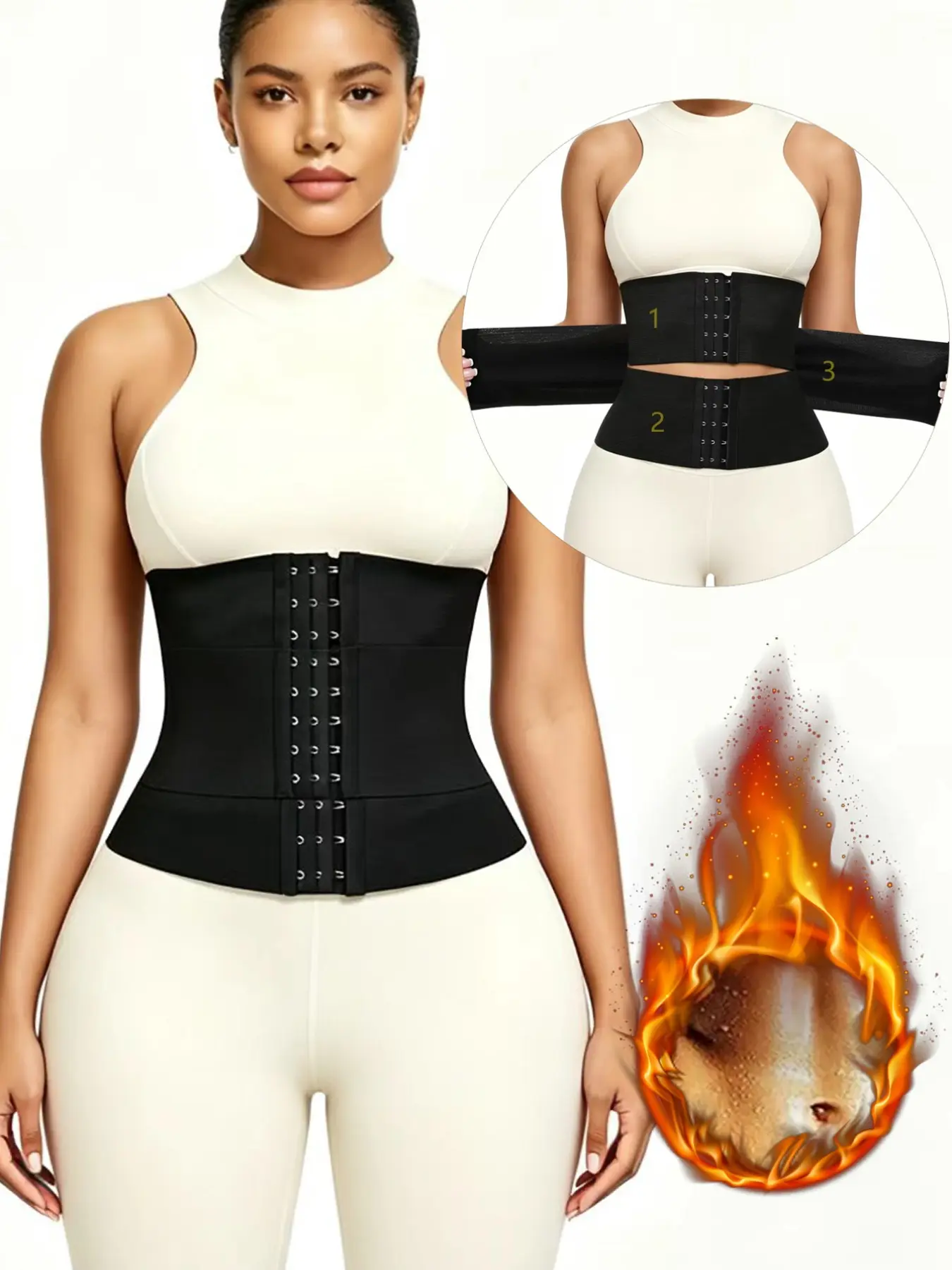 Shaping Compression Waist Trainer, Postpartum Belly Control Belt, Fishbone Design, Women's Waist Support, Slimming Abdomen Band, Abdominal Control Shapewear, Firm Control Shapewear, Shapewear, Neoprene