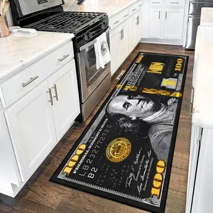 US Dollar Pattern Kitchen Rug, 1 Count Non-slip Soft Kitchen Carpet, Home Decor Mat for Kitchen, Living Room, Bedroom, Study Room Decor, Decorative Rug Mat