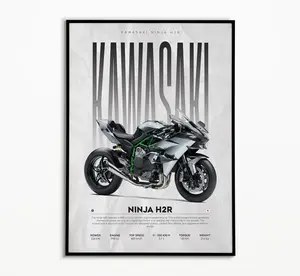 Ninja H2R Poster | Hyper Motorcycle Poster | Super Motorcycle Print | Art Print | Poster | Home Decor | Wall Decor