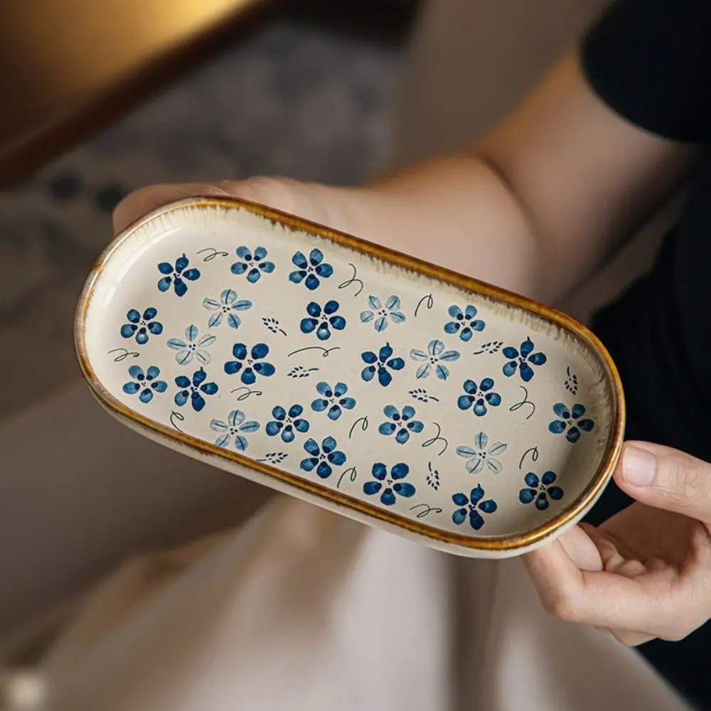 Ceramic Sushi Plate Set, Breakfast Dessert Serving Dish, Salad Serving Plates, Snack Nut Fruit Tray, Durable Ceramic Tableware for Everyday Use, Food Tableware
