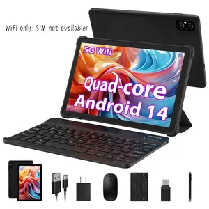 Android 14 Tablet 10.1" IPS HD, WiFi Only, Google GMS Certified, Netflix 1080P, 8000mAh Battery, with Keyboard Mouse Stylus Case