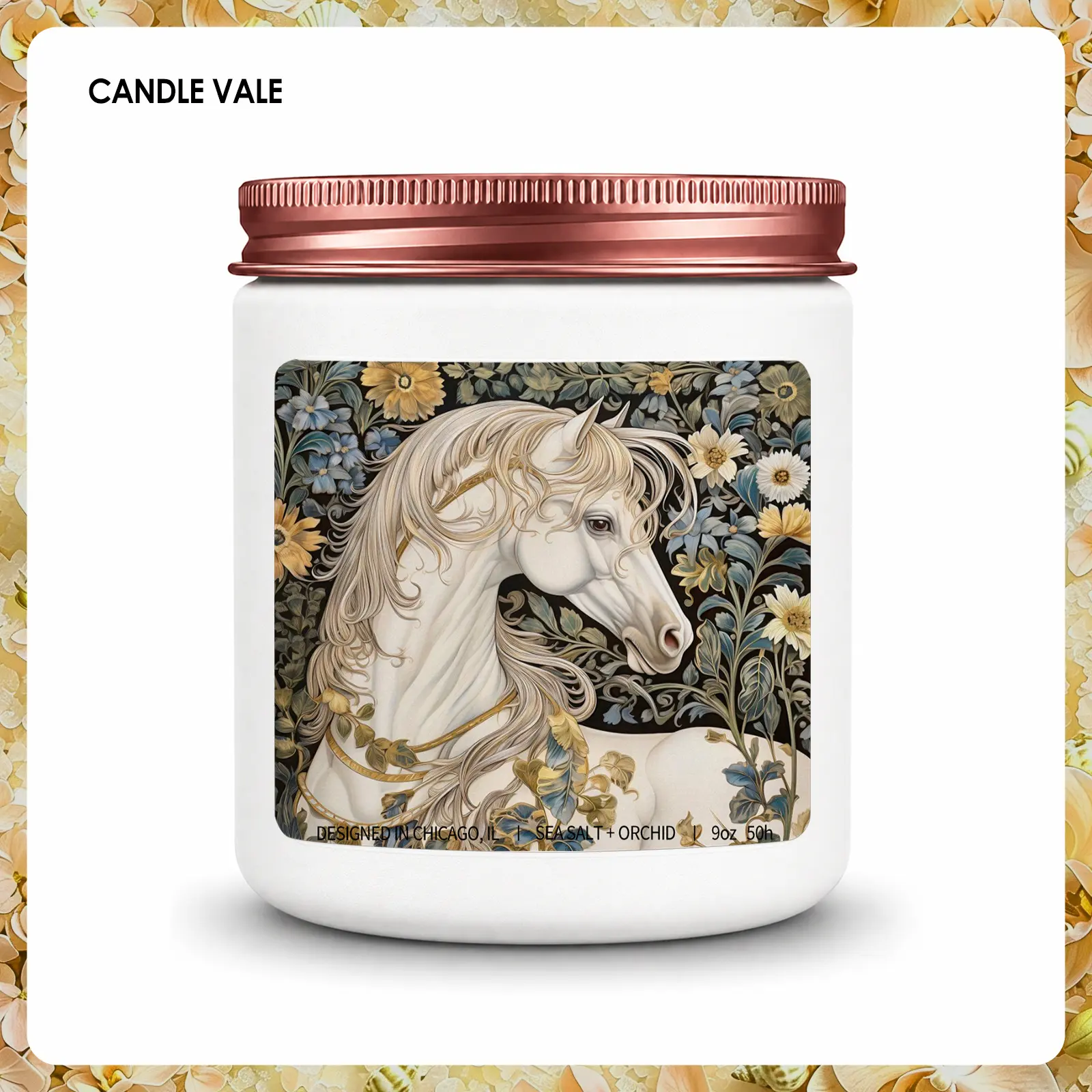 1Pc Handmade Soy Wax Scented Candle, Unicorn Floral Fantasy Design, Natural Aromatherapy Candle, Magical Home Decor Gift, Aesthetic Decorative Candle for Women Girls, Birthday Christmas Thanksgiving Gift, Bedroom Living Room Decoration