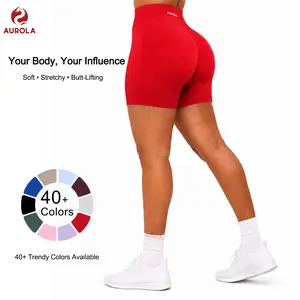 AUROLA Influence Collection Workout Shorts for Women,No Roll Up Squat Proof New Scrunch Seamless Compression Gym Impact Short 4.5" Inseam Gym Sportswear Bottoms summerwins