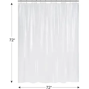 Plastic Shower Curtain Clear Premium PEVA, Clear Shower Curtain Heavy Duty 8G, Weighted Shower Curtains for Bathroom Accessories with 3 Big Stones and 12 Rustproof Grommets, 72x72 Inches Metal Cloth Decorative Hanging