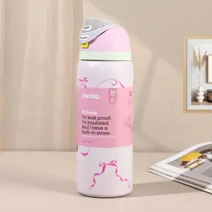 Owala 24/32oz Water Bottle Tied And True Pink Bows Limited Edition FreeSip