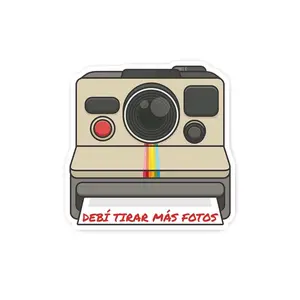 Debi Tirar Más Fotos Polaroid Sticker - 3 Inches Waterproof Sticker Featuring Camera Design with Colorful Stripe