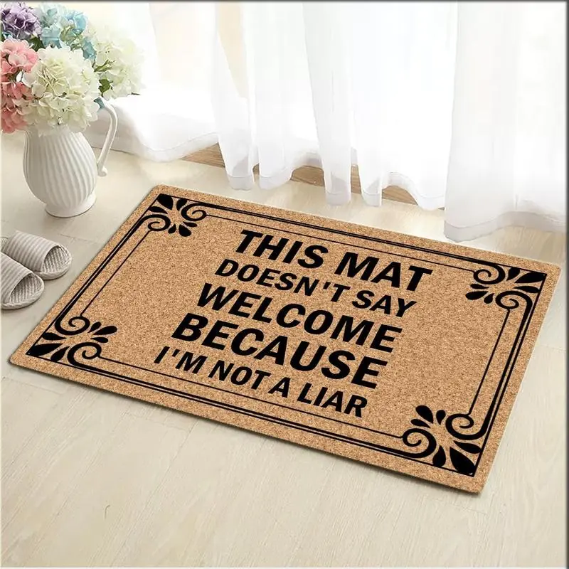 Funny Slogan Doormat for Entrance Way - Absorbent Rug with Non-Slip Grip Bottom, Decorative Mat Area Rugs for Home Office Indoor/Outdoor Use