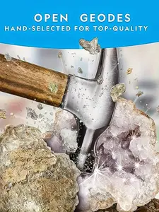 Natural Unopened 1pc Geode Egg, Stem Science Learning Toy, Break Your Own Crystal Cluster, Creative Geology Gift, Display Rough Specimen