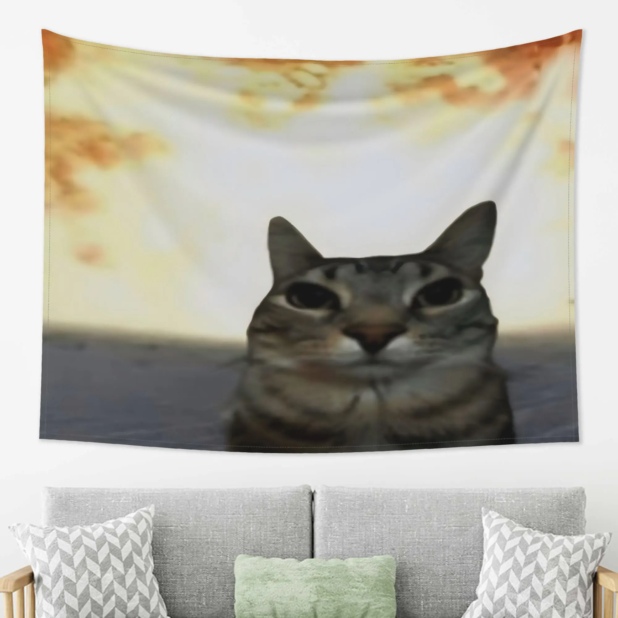 Funny Explosive Background Cat Meme-Inspired Tapestry, Suitable for Various Holidays, Perfect Tapestry Gift, Living Room Bedroom Office Home Decor Wall Blanket/Room Decoration/Party Decoration Wall Hanging, High-Quality Printed Tapestry, Perfect Gift