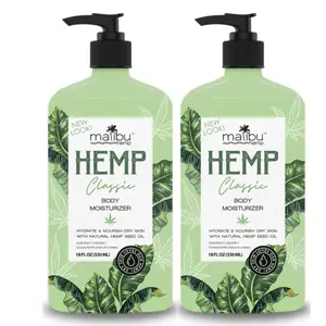 MalibuHemp Moisturizer for Dry Skin Treatment, 18 Fluid Ounces, 2 Pack