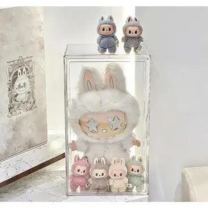 1pc Collection Display Cabinet - Transparent Storage Box, Dustproof and Waterproof, Ideal for Displaying Series Dolls, with Accessory Compartments, Doll Display Box, Playful Design, Safety Lid Features