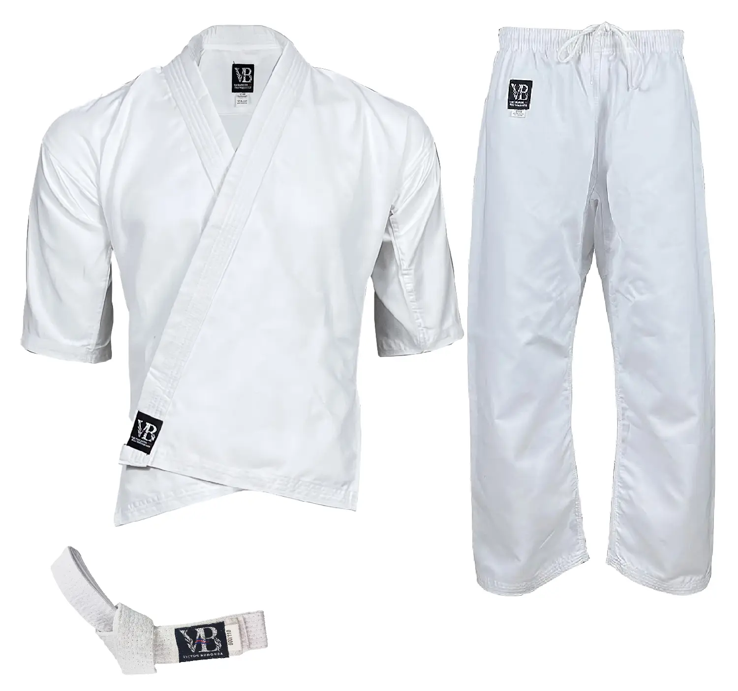 Victorbudo USA Karate gi Martial Arts Uniform With Free Belt, Lightweight White Karate Uniform for Kids Gi & Adult