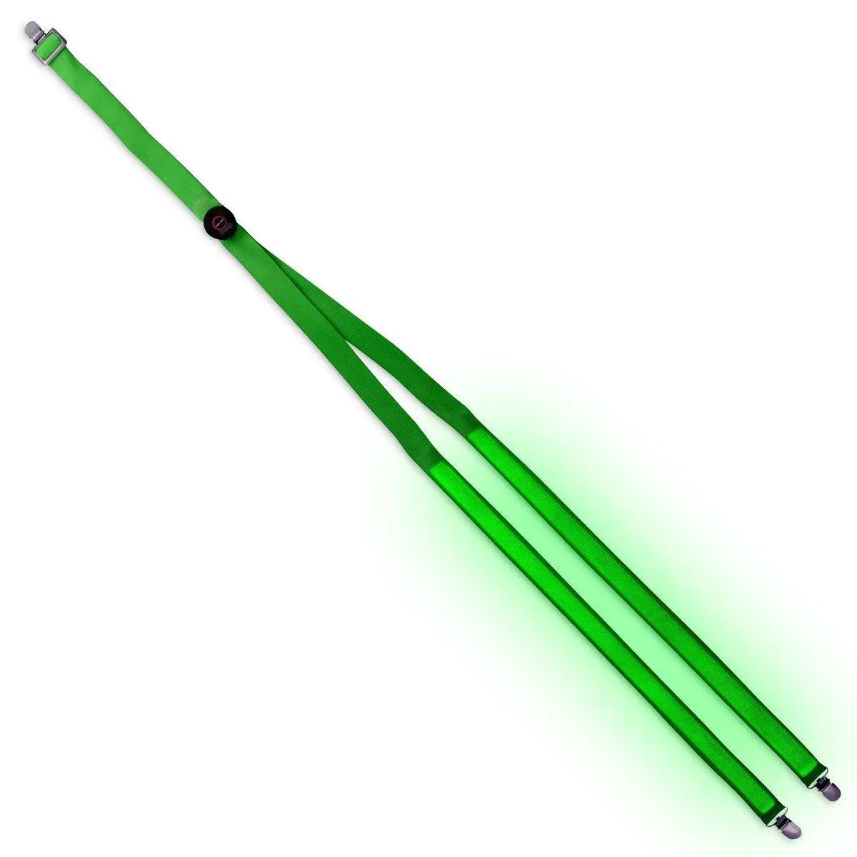 212 MAIN Green LED Light-Up Suspenders - Adjustable Length, Batteries Included