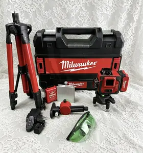 16-Line Green Laser Level by Milwaukee, Automatic Self-Leveling Horizontal Vertical Beams, Outdoor Waterproof Precision Laser Tool Set, All-in-One Tool Box for Home Renovation & Professional Construction