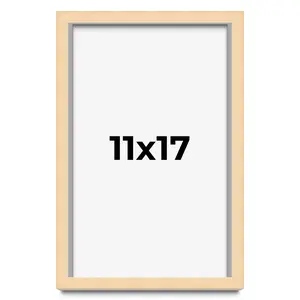 11x17 Solid Wood Picture Frame with UV-Resistant Acrylic & Acid-Free Backing, Available in 6 Finishes: Matte Black, Matte White, Metallic Bronze, Silver, Natural Wood Grain & Mahogany