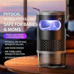 Indoor Bug Catcher with Light and Suction, Non-Electric Flying Insect Trap for Mosquitoes, Fruit Flies, Gnats, Moths, Mosquito Trap Lamp, Home and Outdoor Use