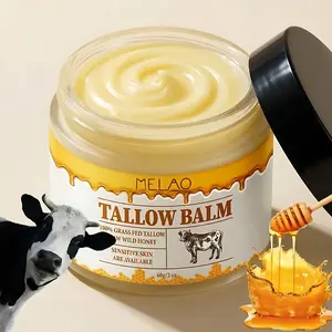 Tallow and Honey Skin Balm with Manuka & Beeswax Unscented Hydration Cream 2oz Grass-Fed Beef Tallow Honey Balm Moisturizer for Face & Body Deep Hydration & Barrier Protection