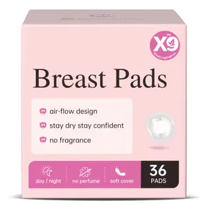 X9 Superabsorbent Disposable Breast Pads for Nursing Moms, Breathable Fragrance-Free Individually Wrapped, Everyday Use Postpartum Leak Protection, 36-Count