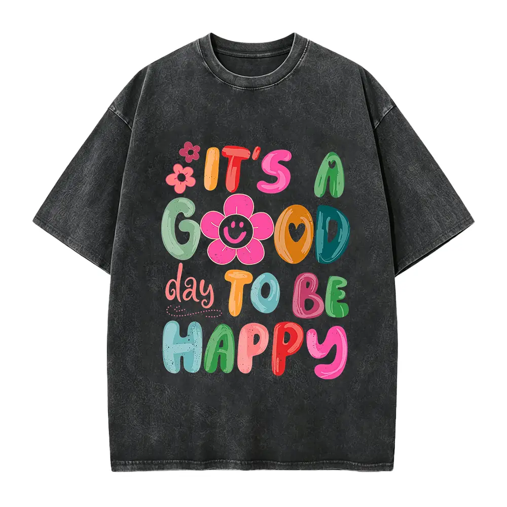 It's a Good Day To Be Happy T-Shirt, Retro Boho Hippie Shirt, Mental Health Shirt, Positive Inspiration Tee, Aesthetic Tee