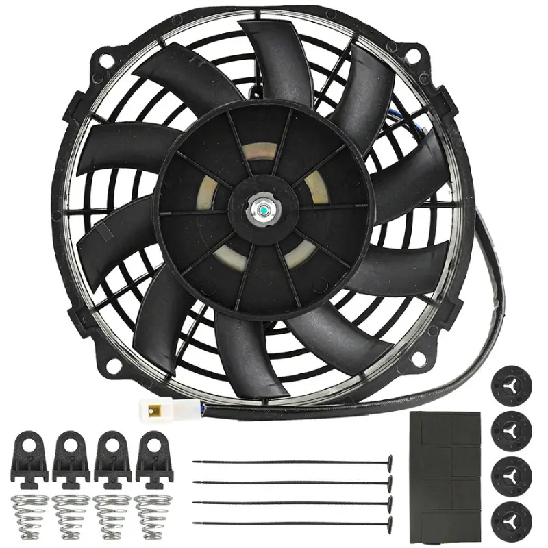 Universal 7 Inch Electric Radiator Cooling Fan 12V 80W, Slim Reversible Push Pull Cooling Fan with Mounting Hardware Kit, Engine Radiator Replacement Fan for Car Truck SUV ATV Universal Cooling System